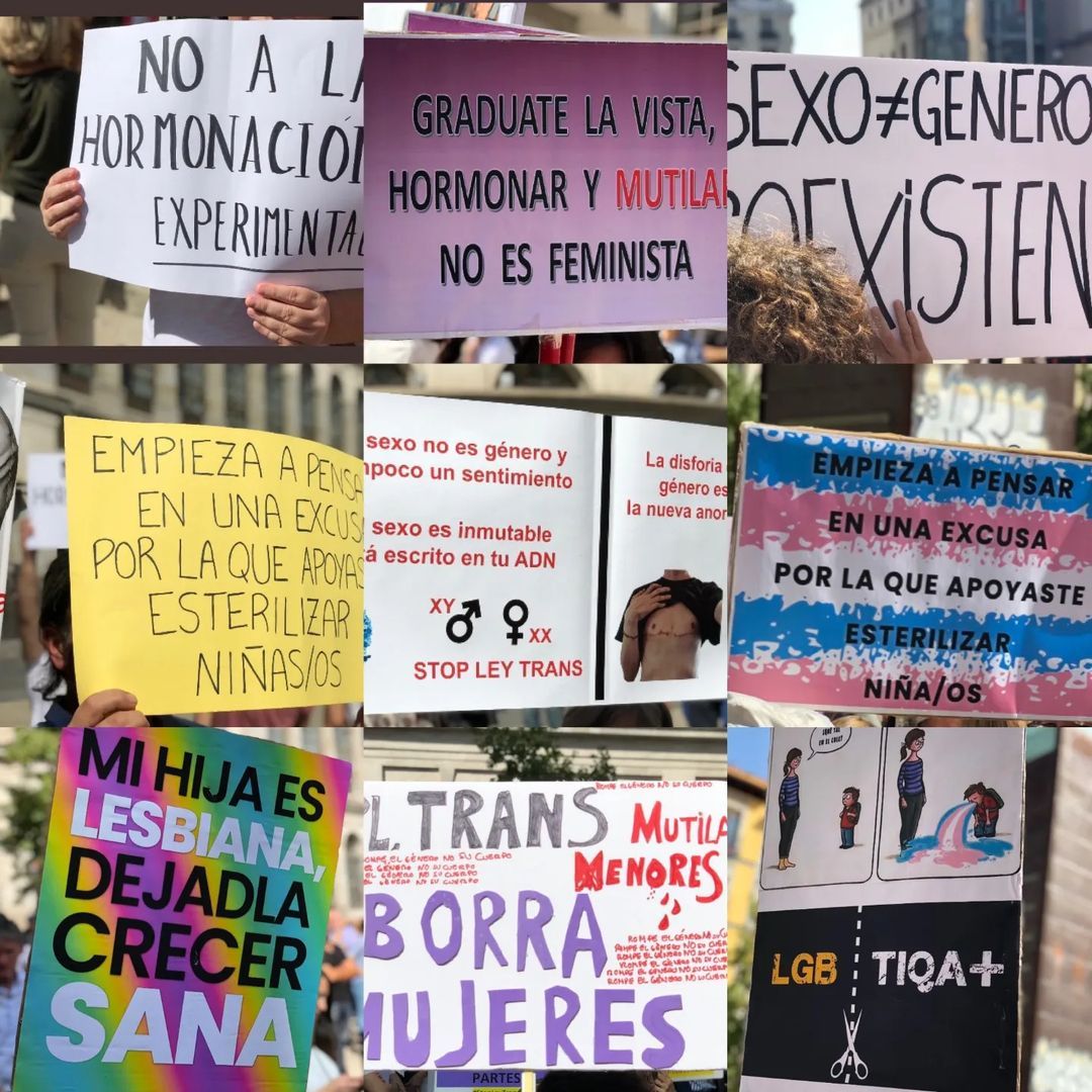 Campaña transodiante, con crueles consignas hacia el colectivo trans.