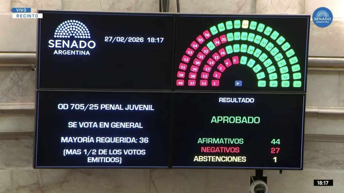 El Senado aprobó la Reforma Penal Juvenil y baja la edad de imputabilidad a 14 años